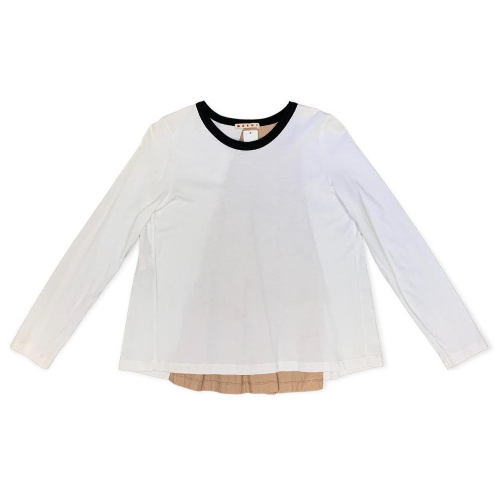 Marni Pleated Panel Long Sleeve Tee